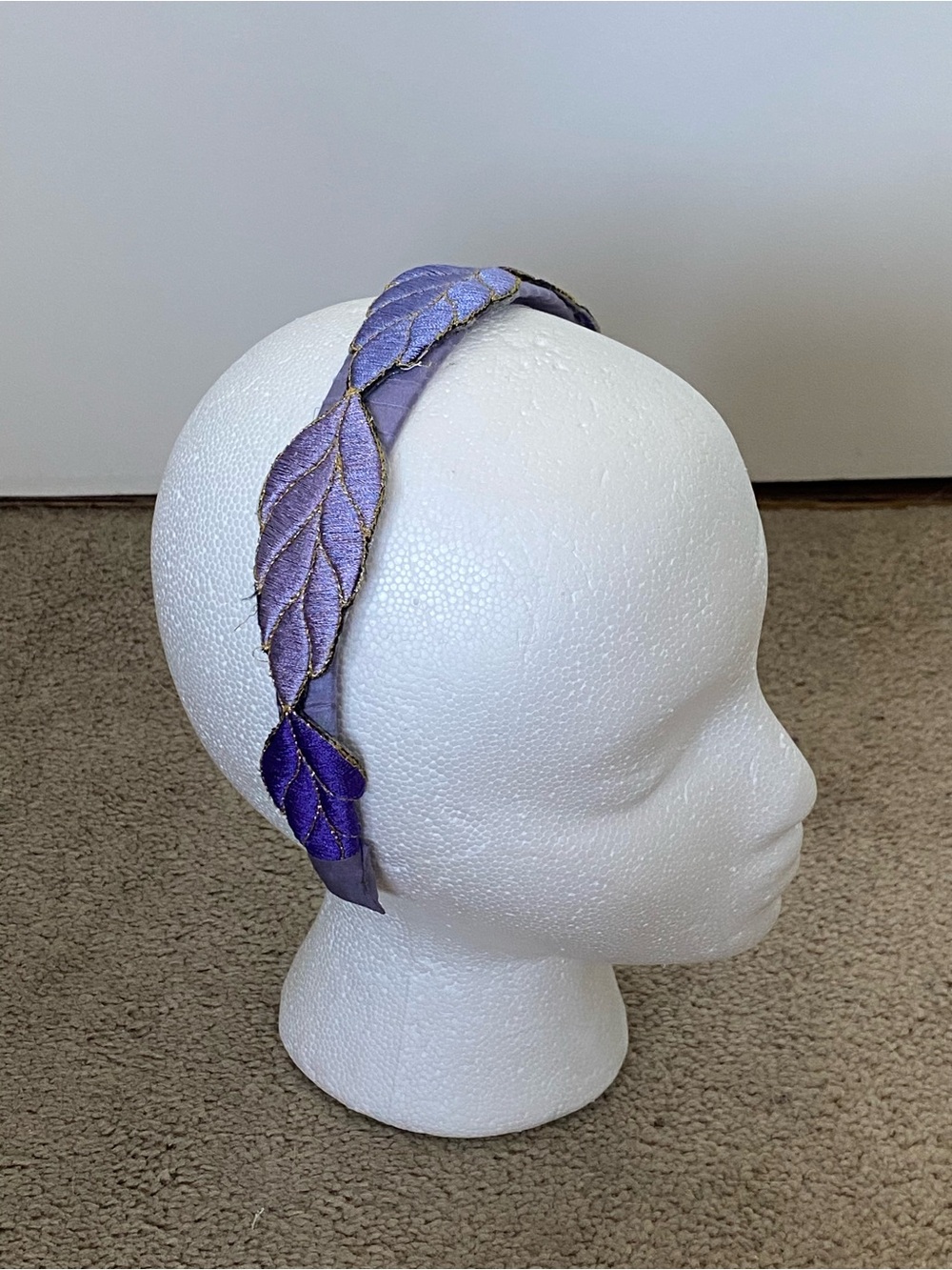 Stacey Lapidus Purple Embroidered Headband